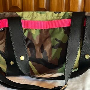 Andi Camo Tote Bag with Pink Accent